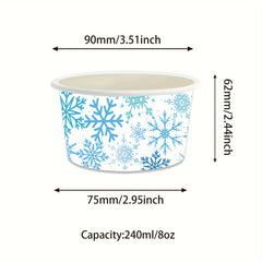 24 Christmas Treats Disposable Paper Bowls Ice Cream Bowls Christmas Decoration