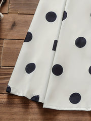 Polka Dot Button Up Shirt Long Sleeve Women's Casual Blouse
