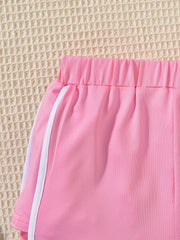 Girls Casual Plain Waistband Shorts for Kids Summer