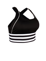Women's Striped Cross Back Active Yoga Bra