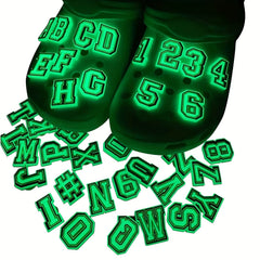 37pc Glow In The Dark Shoe Decoration Letters Numbers Charms