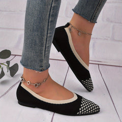 Plaid Canvas Ballet Shoes Pointed Toe Slip on Comfortable Spring Shoes
