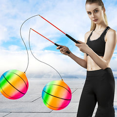 Inflatable Yoga Rainbow Balls With Handle for Body Building