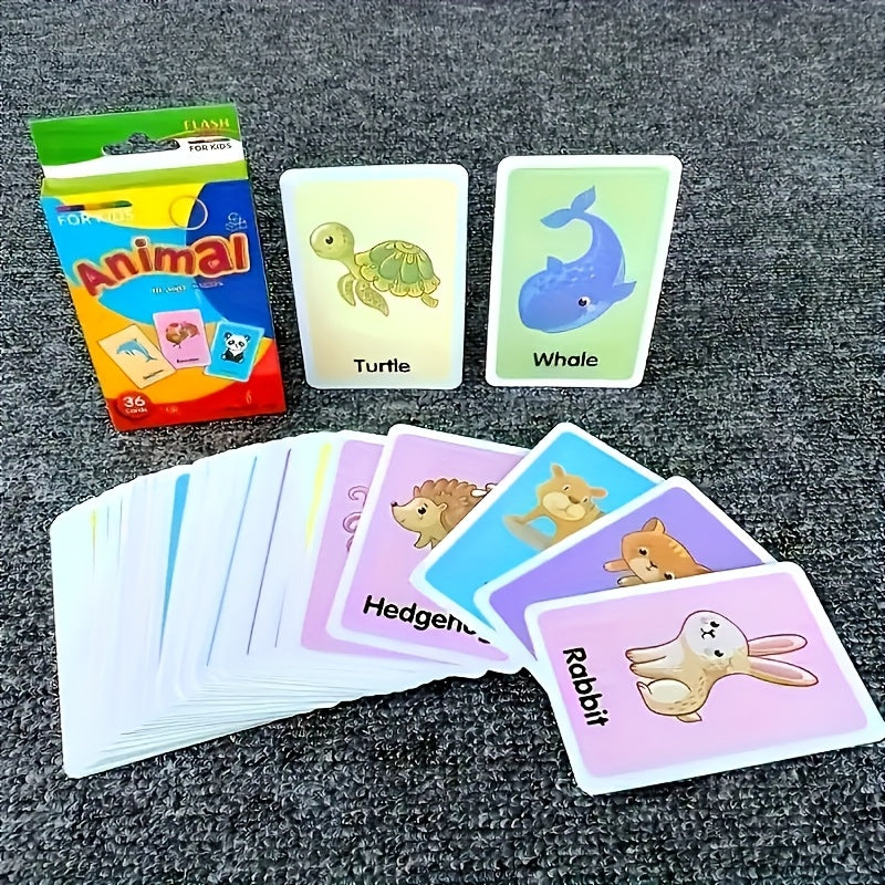 Visual Word Flashcards Set - Letters, Animals, Fruits, Colors, Body Parts