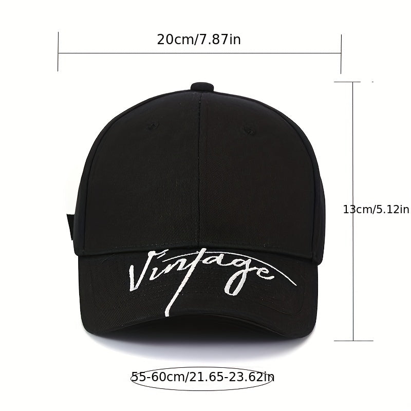 Embroidered Retro Letter Peaked Cap Sunscreen Baseball Cap