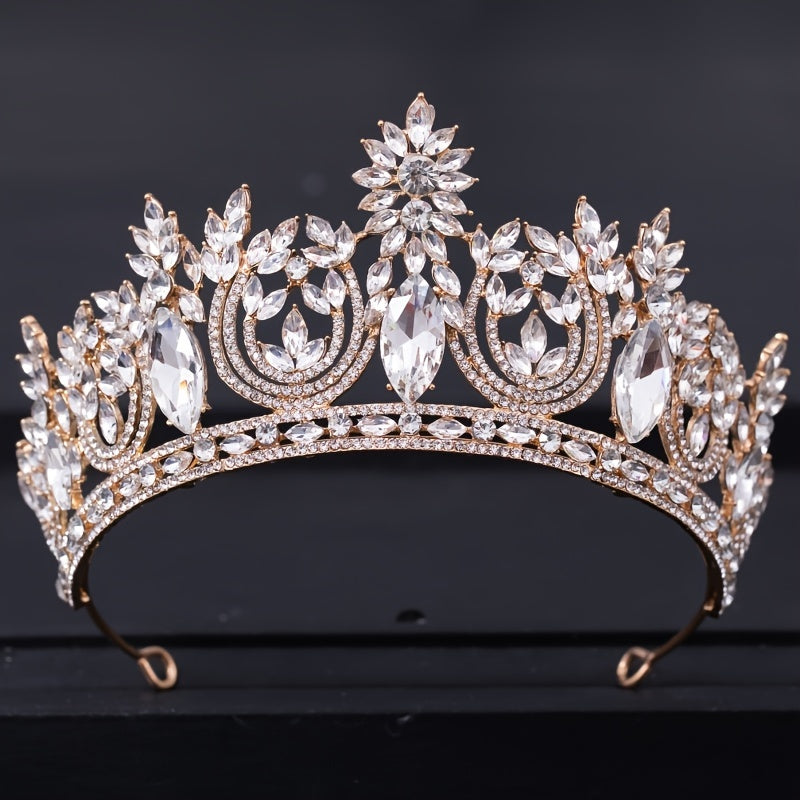 Crystal Big Crown Tiara Queen Women Beauty Pageant Prom Crowns Tiaras