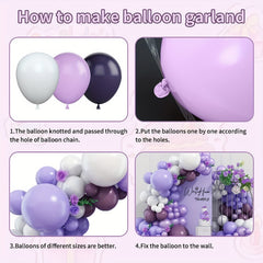 128pcs Purple Balloon Arch Kit Garland For Party Decorations