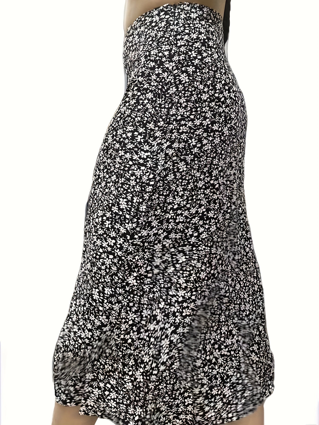 Boho Floral Split Skirt High Waist for Spring & Summer