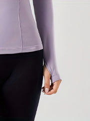 Women's Quick Dry Long Sleeve Sports Top with Thumb Hole