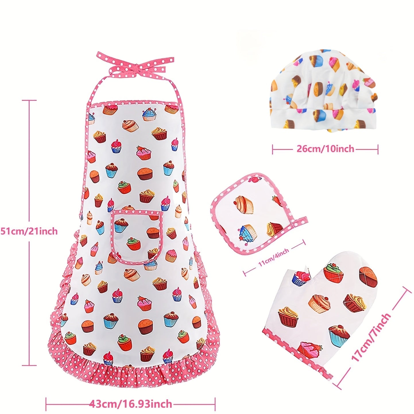 Kids Playhouse Apron Set Kitchen Baking Set Role Playing Toys