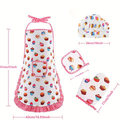Kids Playhouse Apron Set Kitchen Baking Set Role Playing Toys