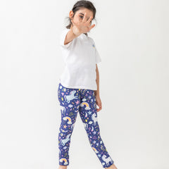 Girls Unicorn Garden Leggings Soft High Stretch
