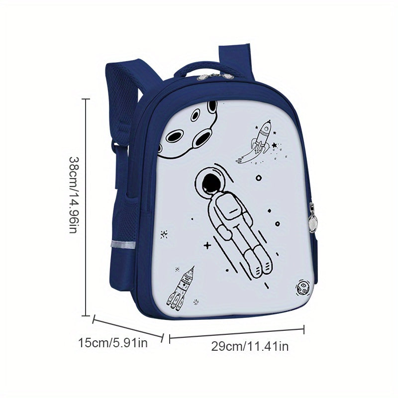 Astronaut Pattern Cartoon Backpack for Students 5-12