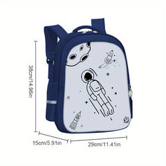 Astronaut Pattern Cartoon Backpack for Students 5-12