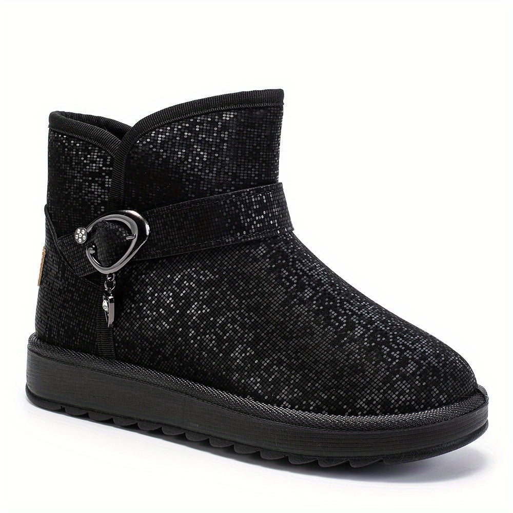Women's Buckle Snow Boots with Fleece Liner