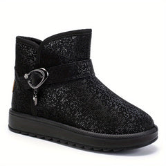Women's Buckle Snow Boots with Fleece Liner