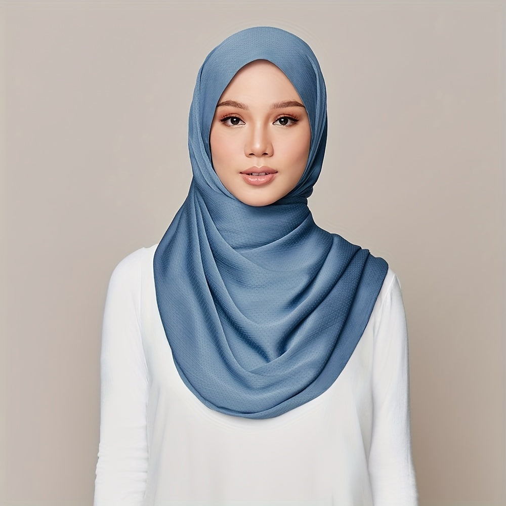 Satin Hijab Solid Scarf Shawl Windproof Head Wrap Women Turban Bandana