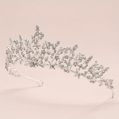 Baroque Style Crystal Tiara Wedding Headband for Bride