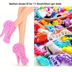 20 Pairs Doll Shoes High Heels Flat Boots 11.5 Inch Doll Accessories