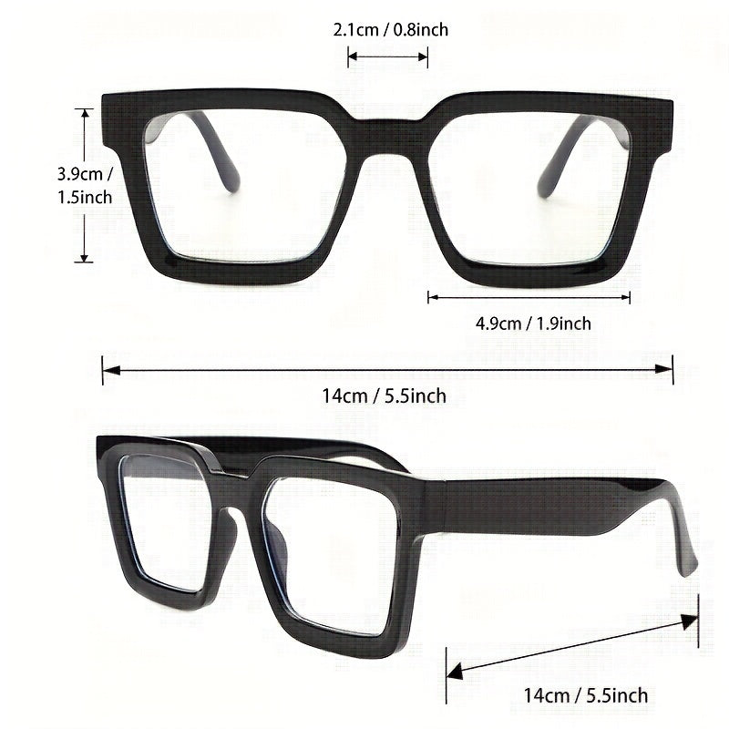 Clear Lens Glasses Rectangle Frame Eyeglasses Anti Light Eyewear