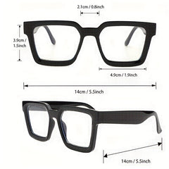 Clear Lens Glasses Rectangle Frame Eyeglasses Anti Light Eyewear