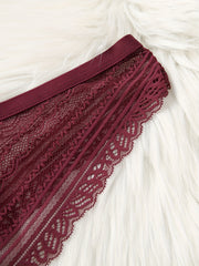 2 Pack Plus Size Lace Trim Breathable Briefs Set