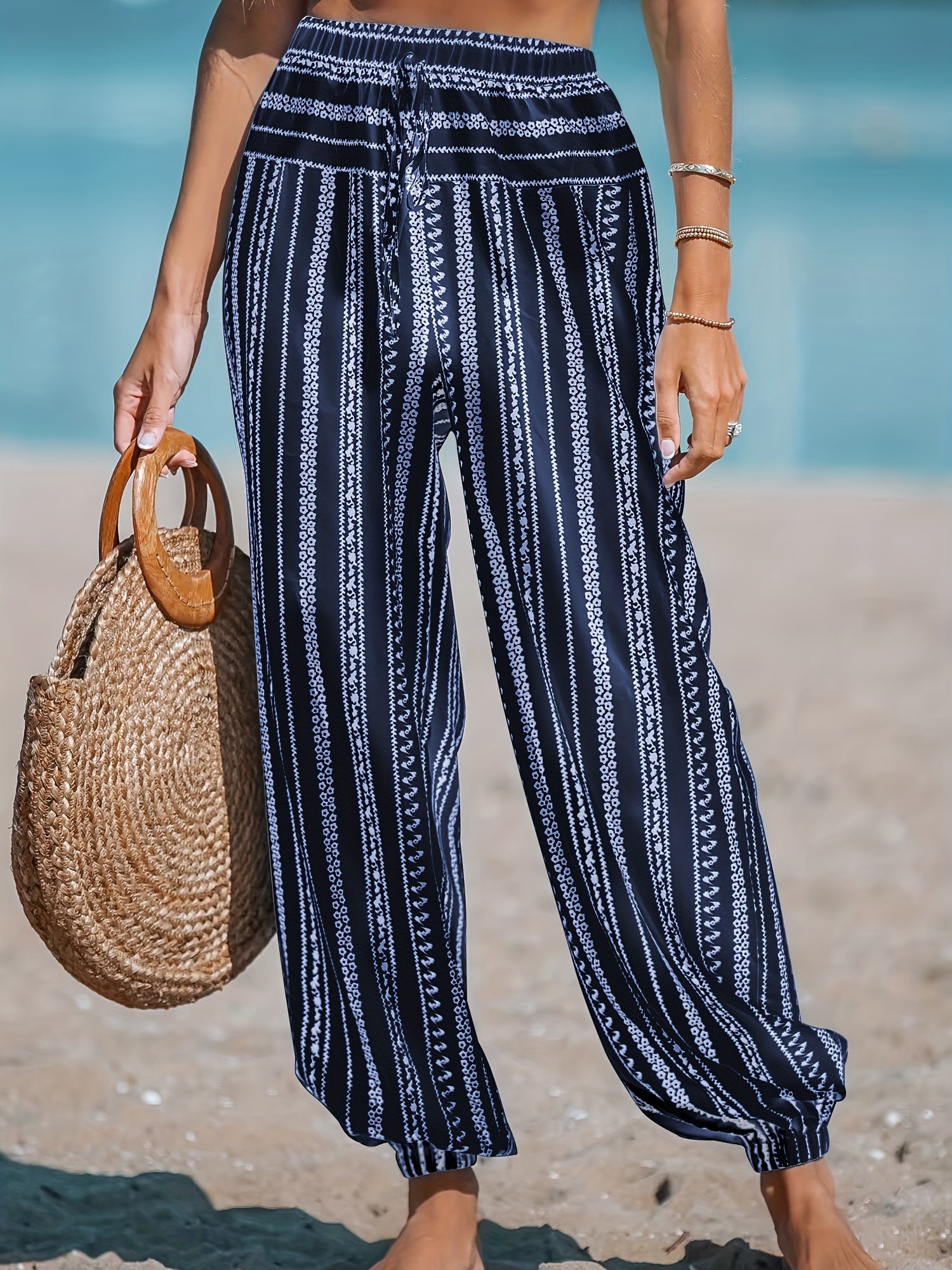 Floral Print Joggers Drawstring Pants