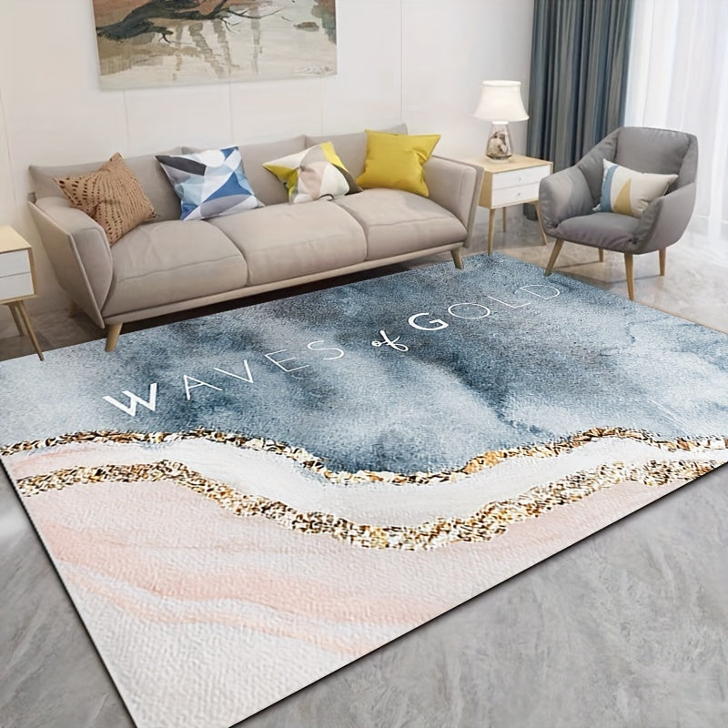 Modern Extra Large Area Rug for Living Room Crystal Velvet Non-slip Soft Mat