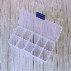 2pcs Plastic Storage Box 10 Grids Organizer Clear Container Jewelry Crafts Pills
