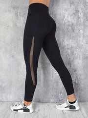 Mesh Contrast Yoga Leggings with Pocket