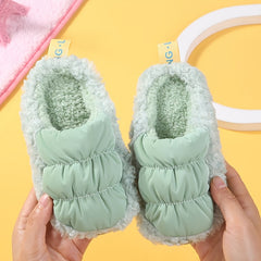 Boys' Fleece House Shoes - Non Slip Soft Bottom Slip On Walking Shoes