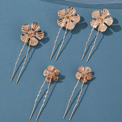 5pcs Crystal Rhinestone Bridal Hairpins U Shaped Wedding Hairpin