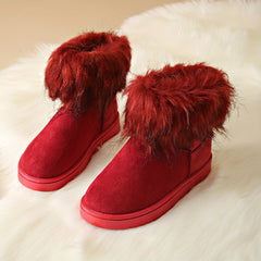 Women's Thickened Fur Snow Boots Warm Short Boots