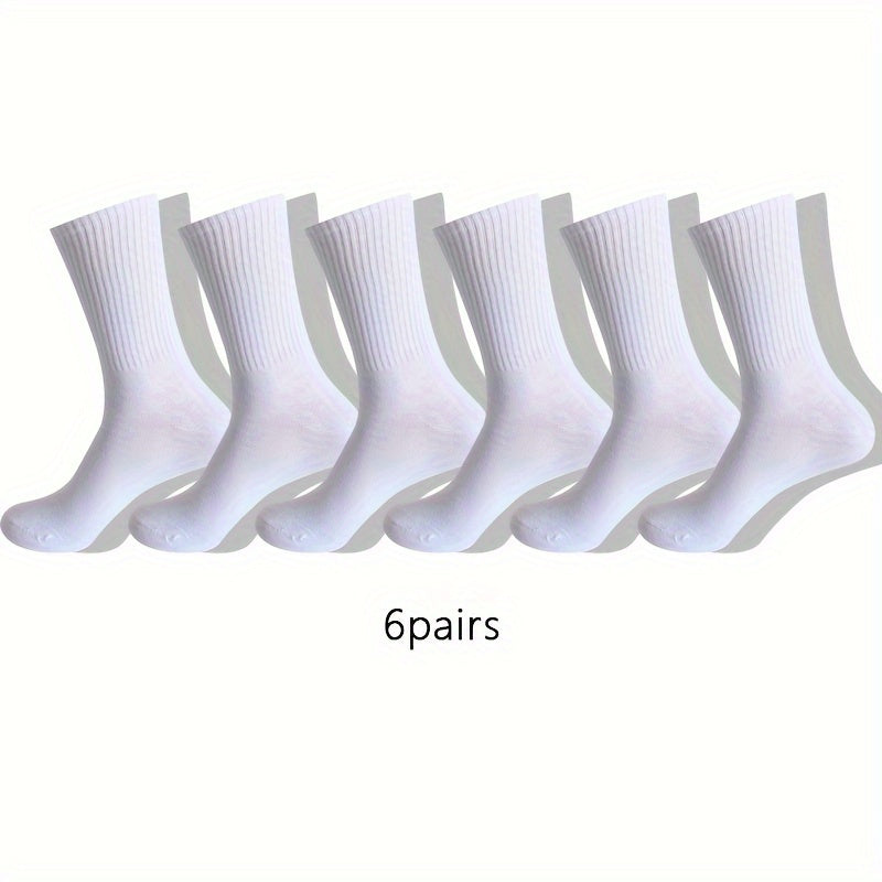 Men's Block Crew Socks - Breathable Comfy Casual Unisex Socks