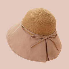 Thin Bow Strap Decor Bucket Hat Sun Hat Women 7 Colors