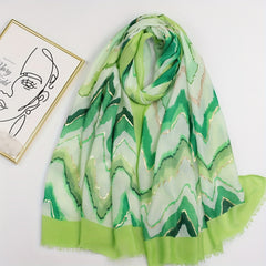Boho Hot Stamping Printed Scarf Windproof Head Wrap