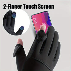 Men's Waterproof Cycling Gloves Fleece Lining Touch Screen Skiing Running