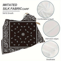 Customizable Men's Square Scarf Personalize Your Photo Logo Soft Polyester Shawl