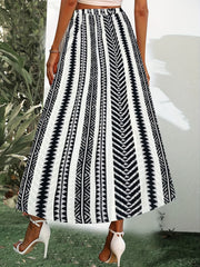 Geo Pattern A-line Skirt for Summer & Spring