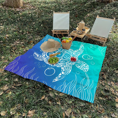 Sea Turtle Picnic Mat Lightweight Waterproof & Sandproof for Beach & Outdoor