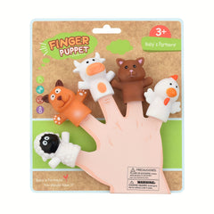 5pcs Animal Farm Finger Dolls Learning Aid Toys for Role Playing School Party