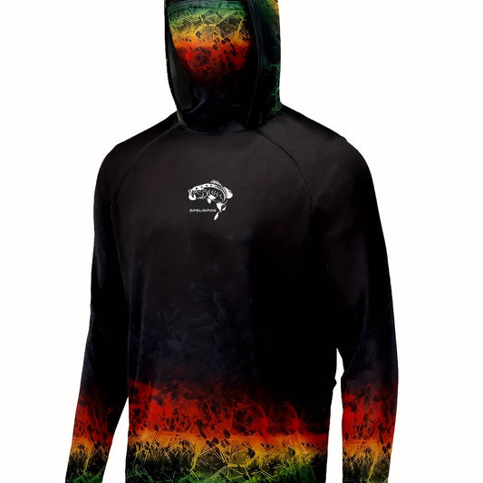 Men's Gradient Hoodie Anti UV Sun Protection Fishing Shirt