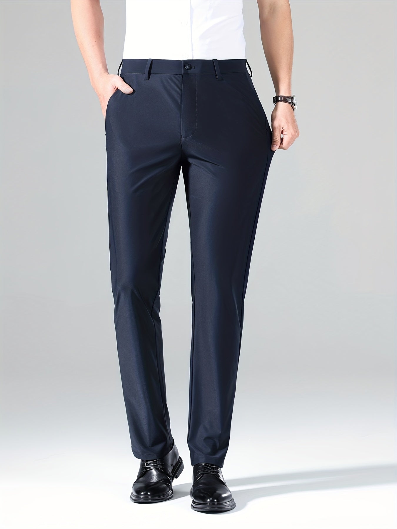 Men's Solid High Stretch Dress Pants - Spring/Summer Business