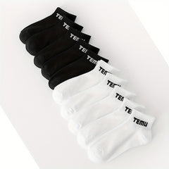 10 Pairs Letter Print Socks Women's Sports Short Socks