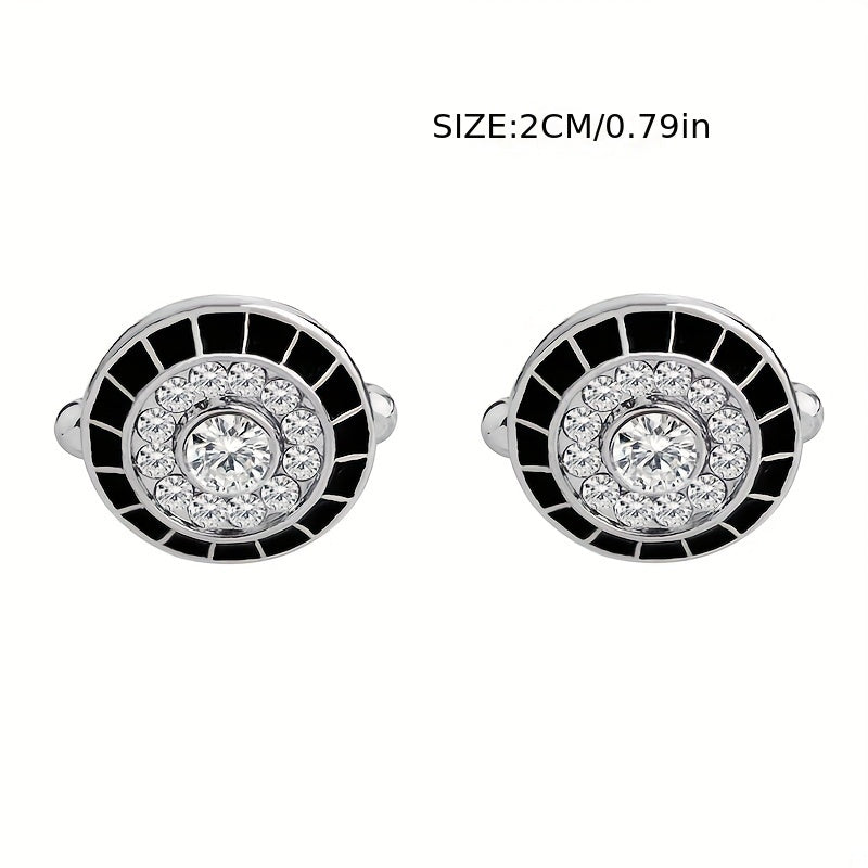 Men's French Alloy Artificial Diamond Cufflinks Business Accessories