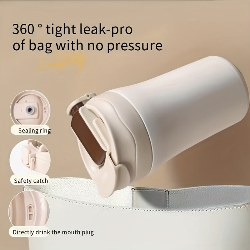 400ml Stainless Steel Water Bottle Portable Leakproof Flip Top Cup