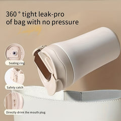 400ml Stainless Steel Water Bottle Portable Leakproof Flip Top Cup