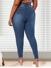 High Rise Skinny Denim Jeans Women's Plus High Stretch Casual Jeans