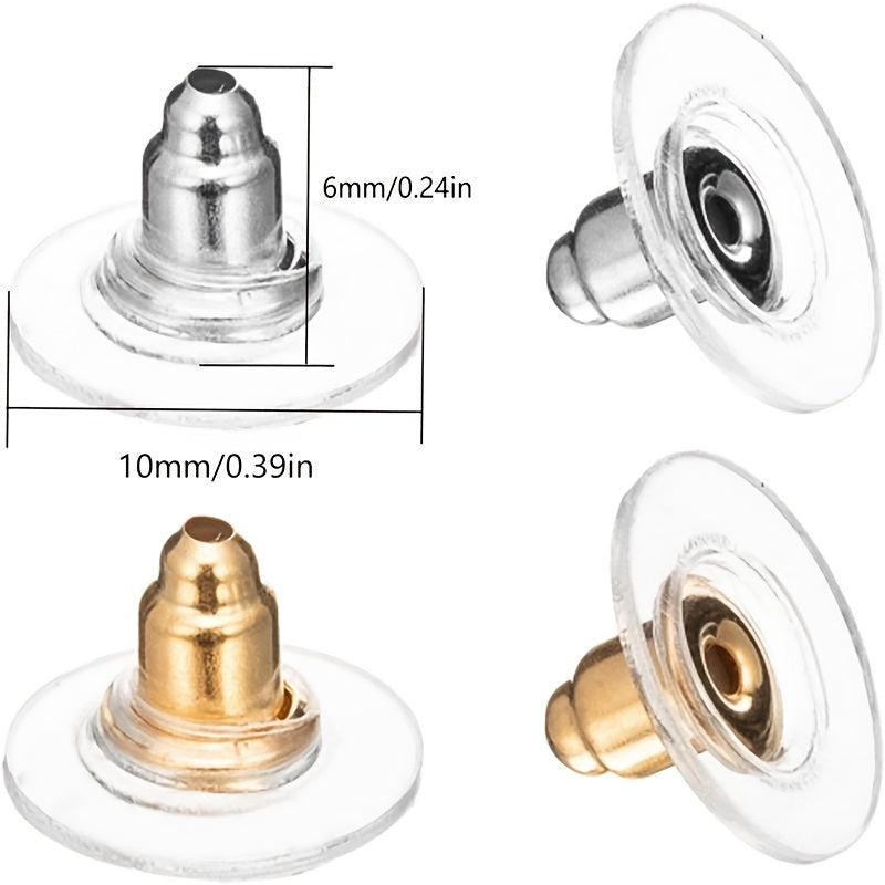 100pcs Stainless Steel Earring Back Plugs - Jewelry DIY Accessories