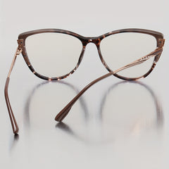 Men's Cat Eye Shape Light Blocking Flat Mirror Glasses
